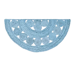 Half Circle of Life Accent Jute Rug - Blue