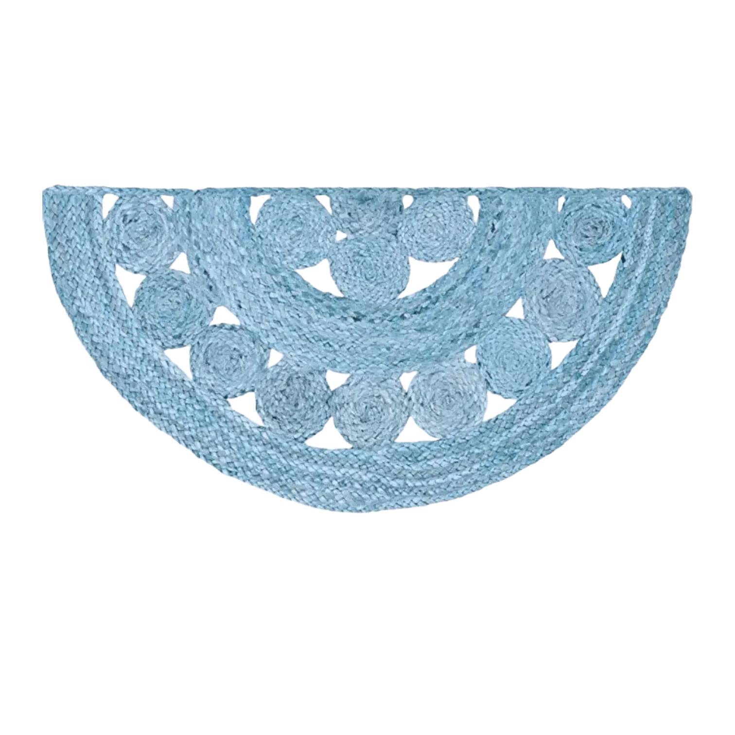 Half Circle of Life Accent Jute Rug - Blue