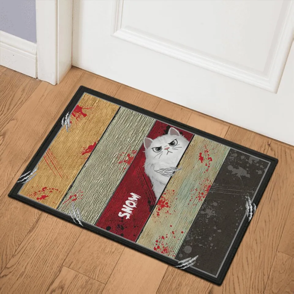 Halloween Cats Face Personalized Doormat
