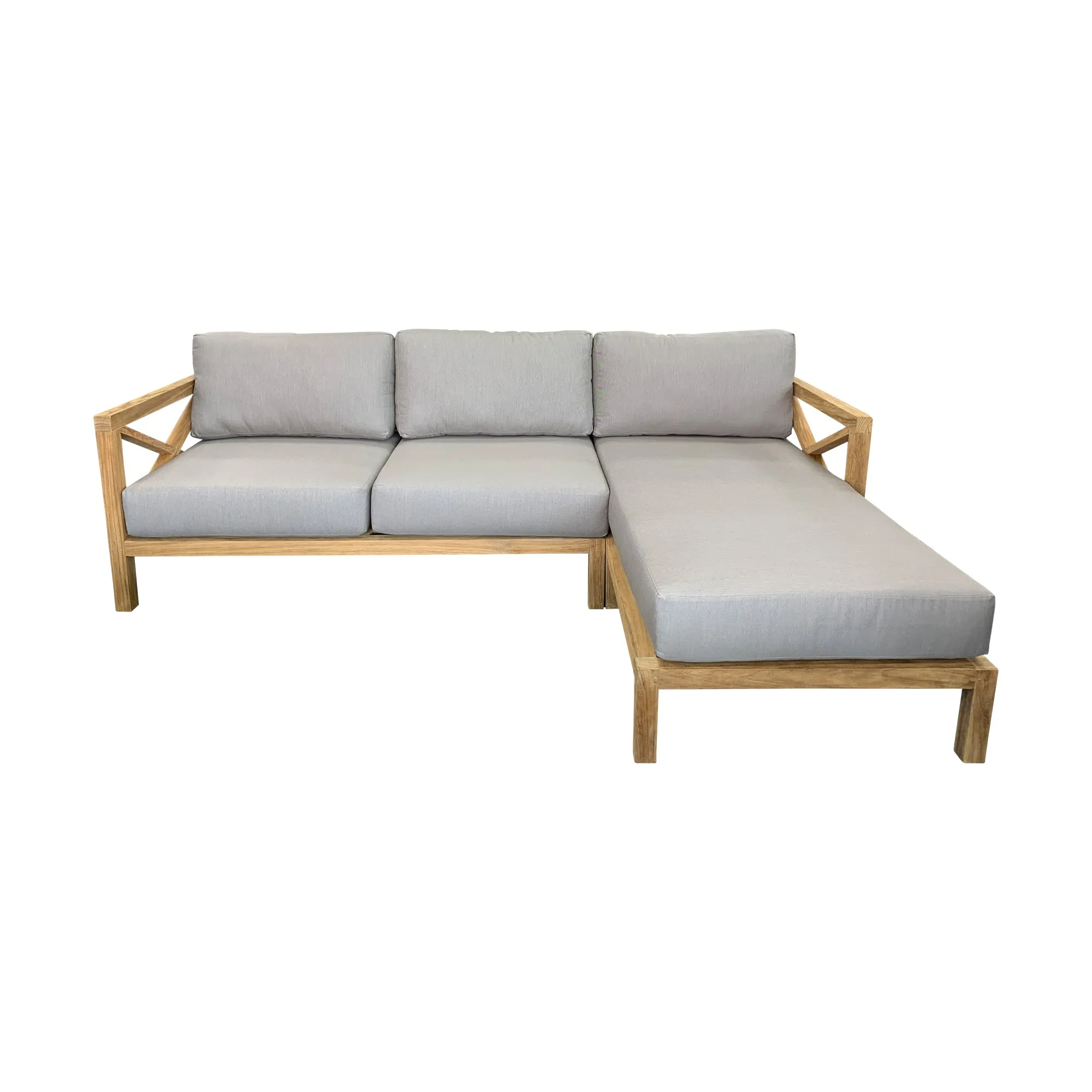 Hampton 2L   ChseR Outdoor Corner Sofa - Solid Teak