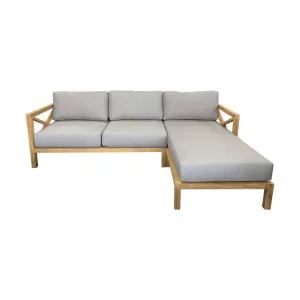 Hampton 2L   ChseR Outdoor Corner Sofa - Solid Teak