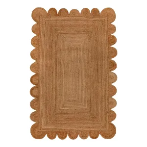 Handmade Scalloped Jute Rug 7 x 9 ft