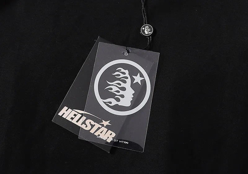 Hellstar Letter Printed T-Shirt Black
