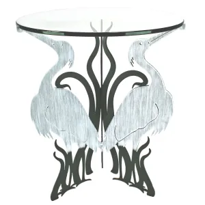 Heron Table, End Table, Metal Outdoor-Indoor Sculptural Furniture by Cricket Forge
