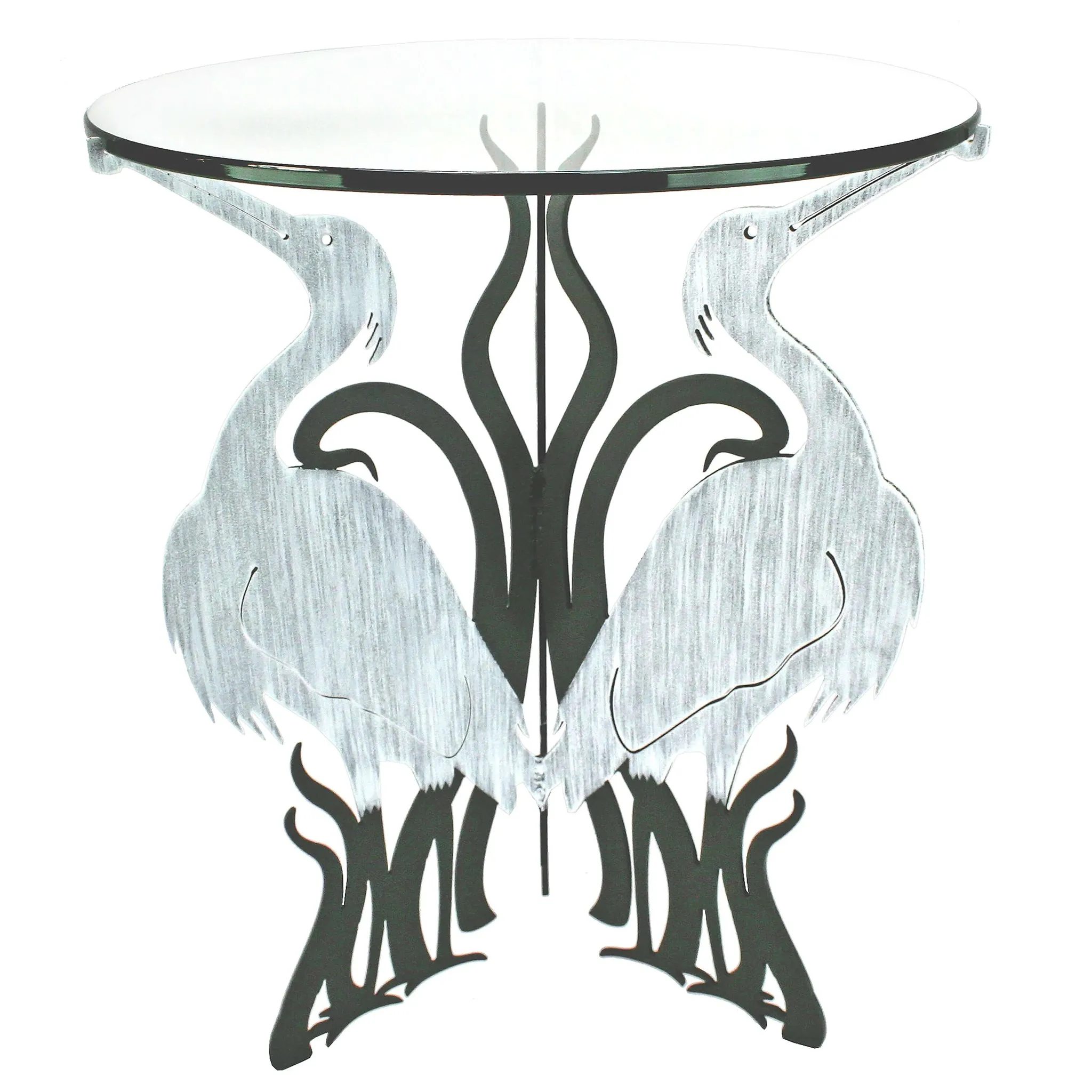 Heron Table, End Table, Metal Outdoor-Indoor Sculptural Furniture by Cricket Forge