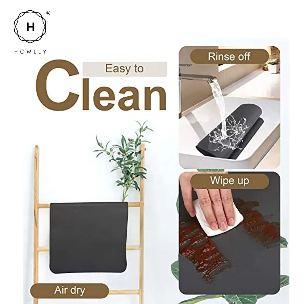 Homlly Super Absorbent Non-Slip Heat-Resistant Dish Drying Mat for Kitchen Counter [Hide Stain]