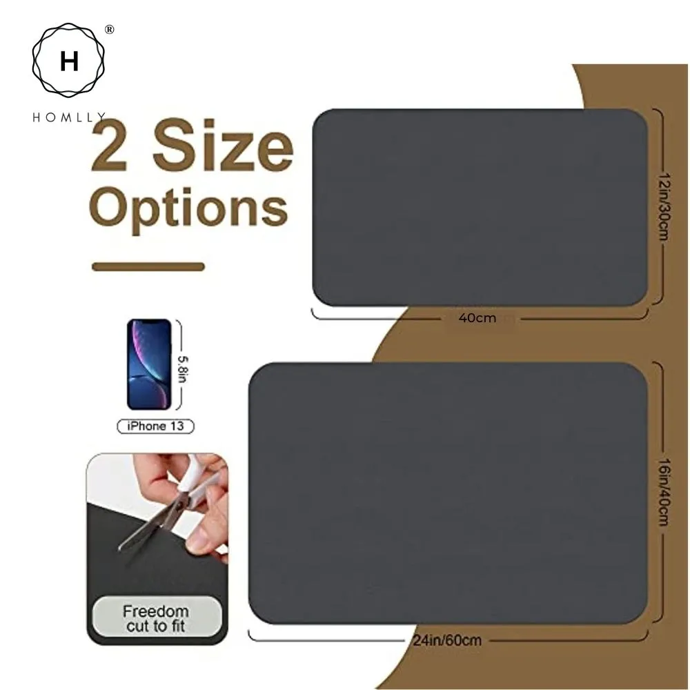 Homlly Super Absorbent Non-Slip Heat-Resistant Dish Drying Mat for Kitchen Counter [Hide Stain]