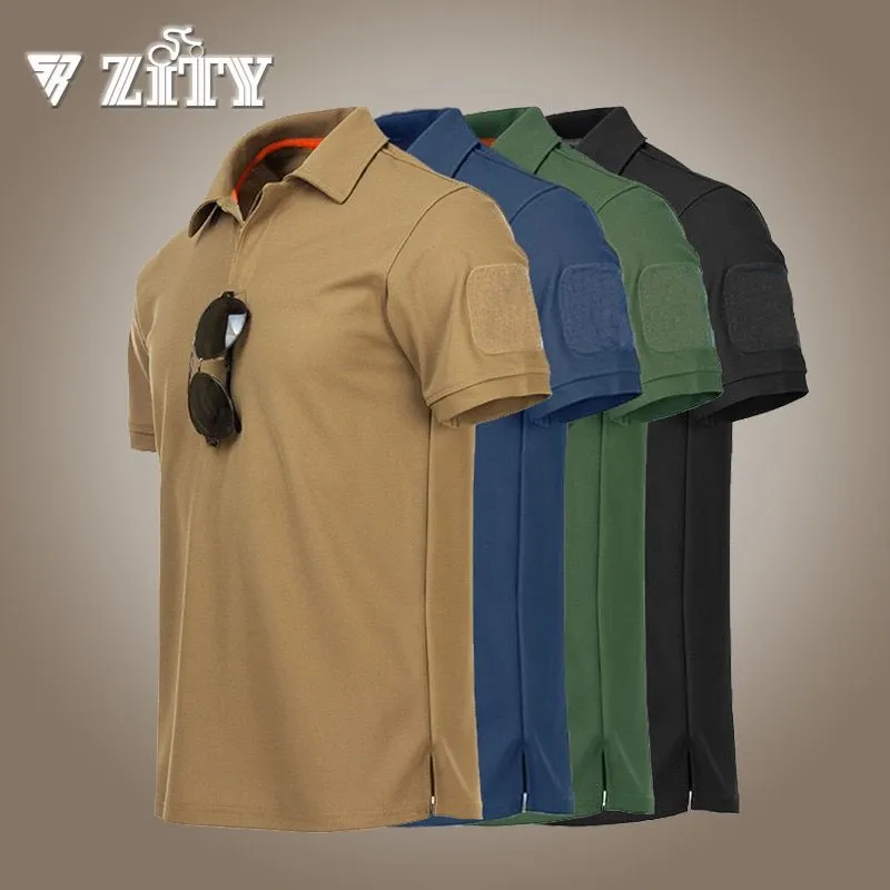 INSTOCK - Men Military Tactical Polos Outdoor Sport Quick Dry
