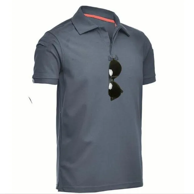 INSTOCK - Men Military Tactical Polos Outdoor Sport Quick Dry