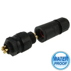 IP68 Shielded 4 Pin M14 Waterproof Connector, Cable Diameter: 2.5-7.5mm
