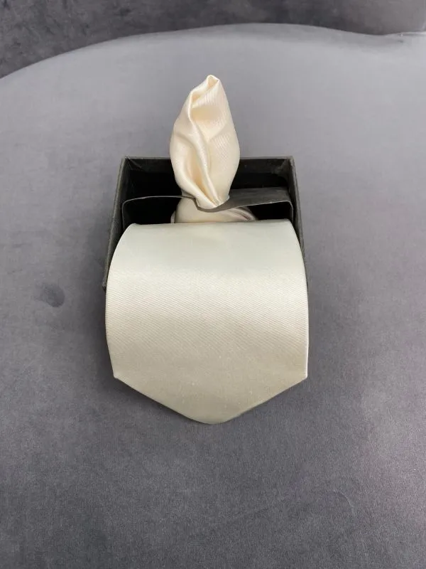 Ivory Windsor Tie/Pocket Square