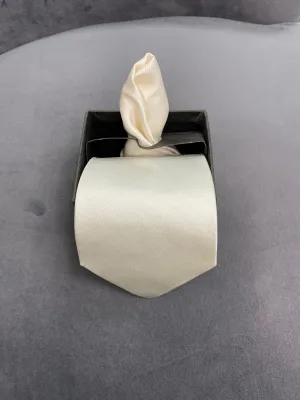 Ivory Windsor Tie/Pocket Square