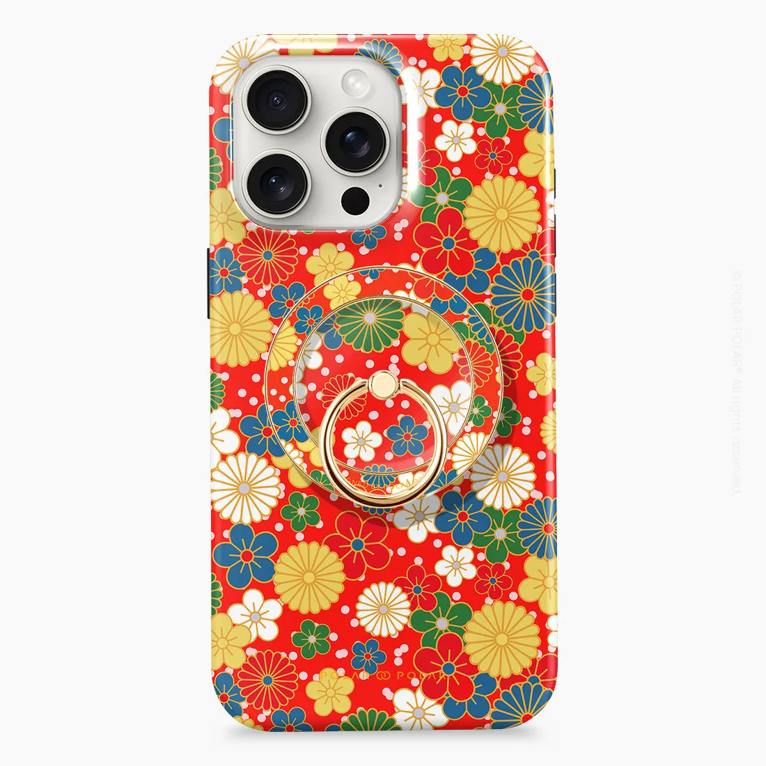 Japan Blossoms - Golden MagSafe Phone Grip and Ring Holder Stand