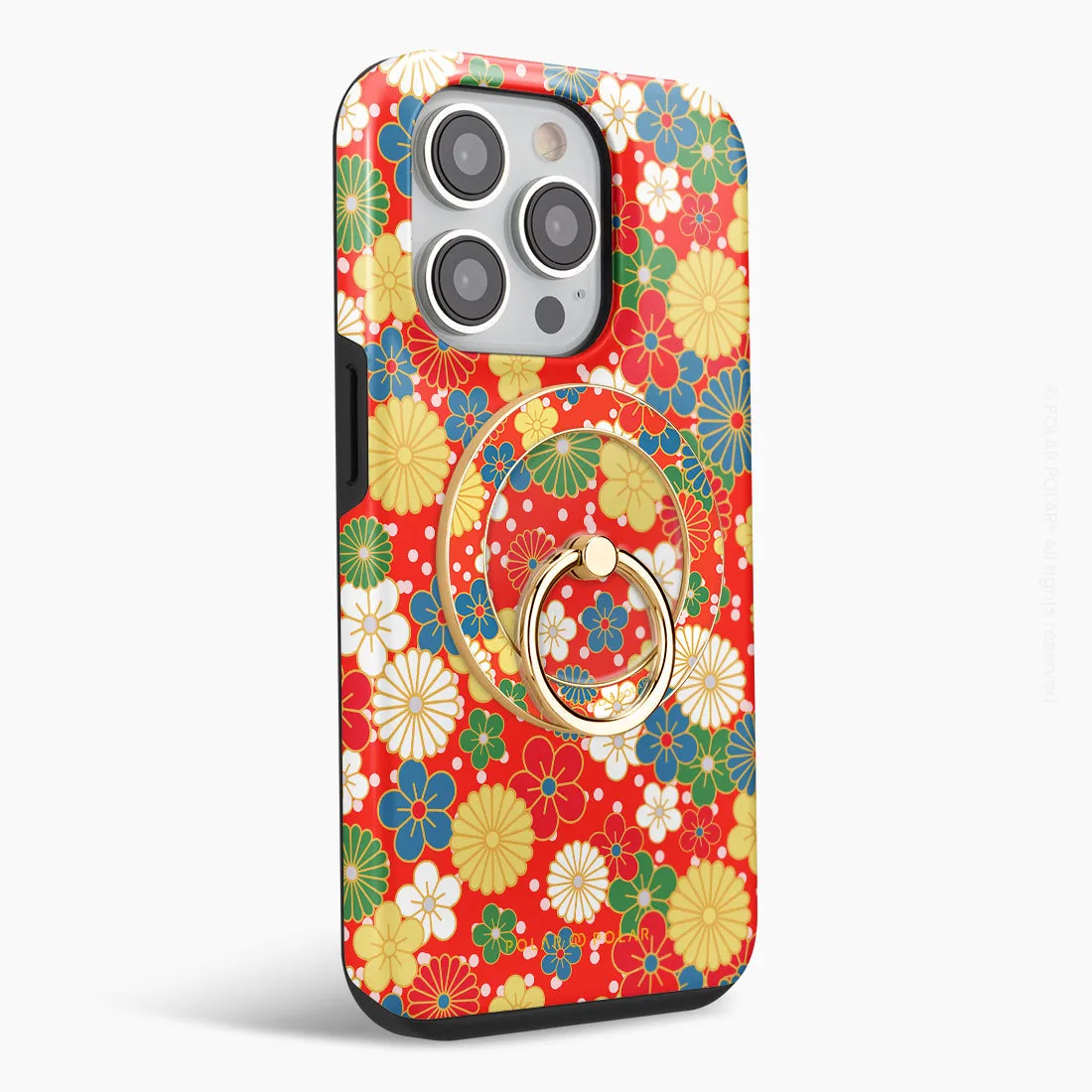 Japan Blossoms - Golden MagSafe Phone Grip and Ring Holder Stand