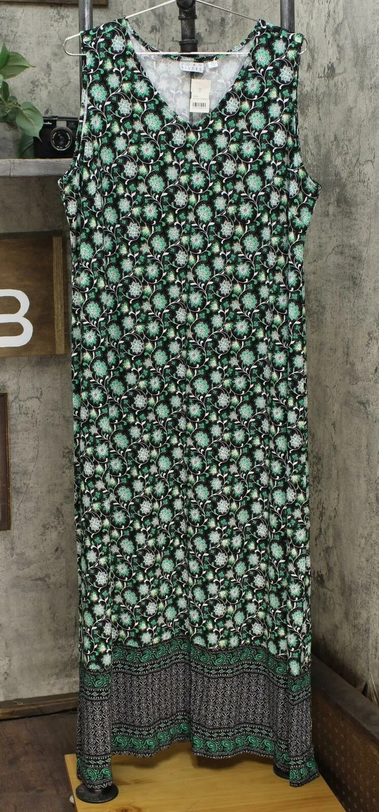 Joan Rivers Women's Mixed Print V-Neck Maxi Dress