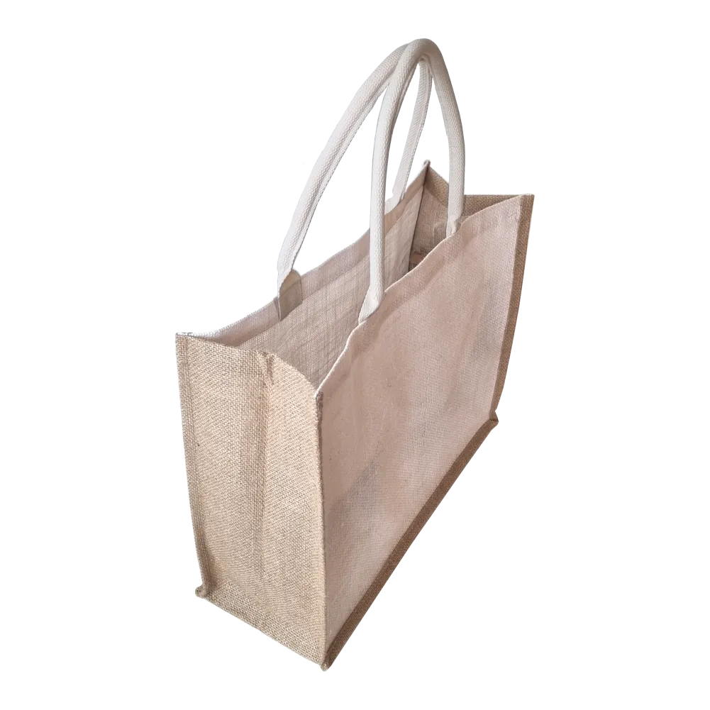 Jute Grocery Shopping Tote- White