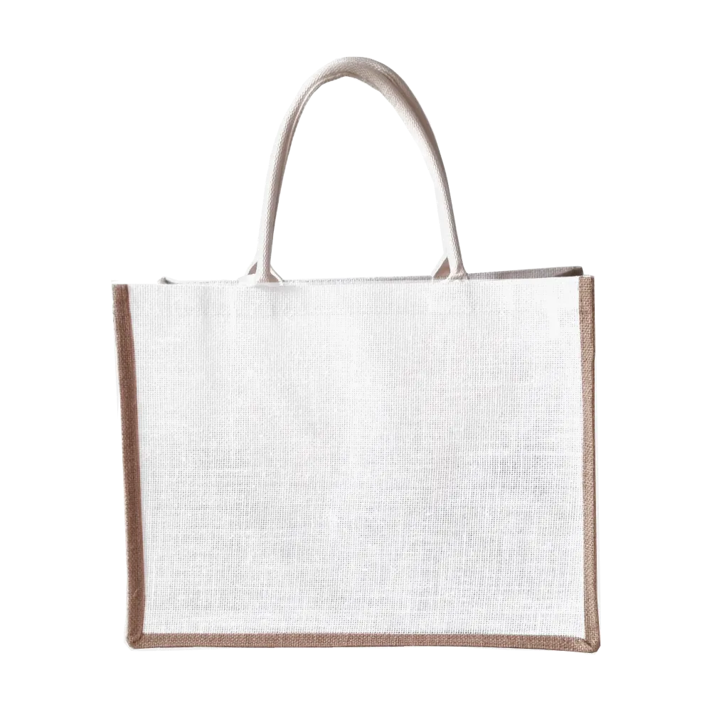 Jute Grocery Shopping Tote- White