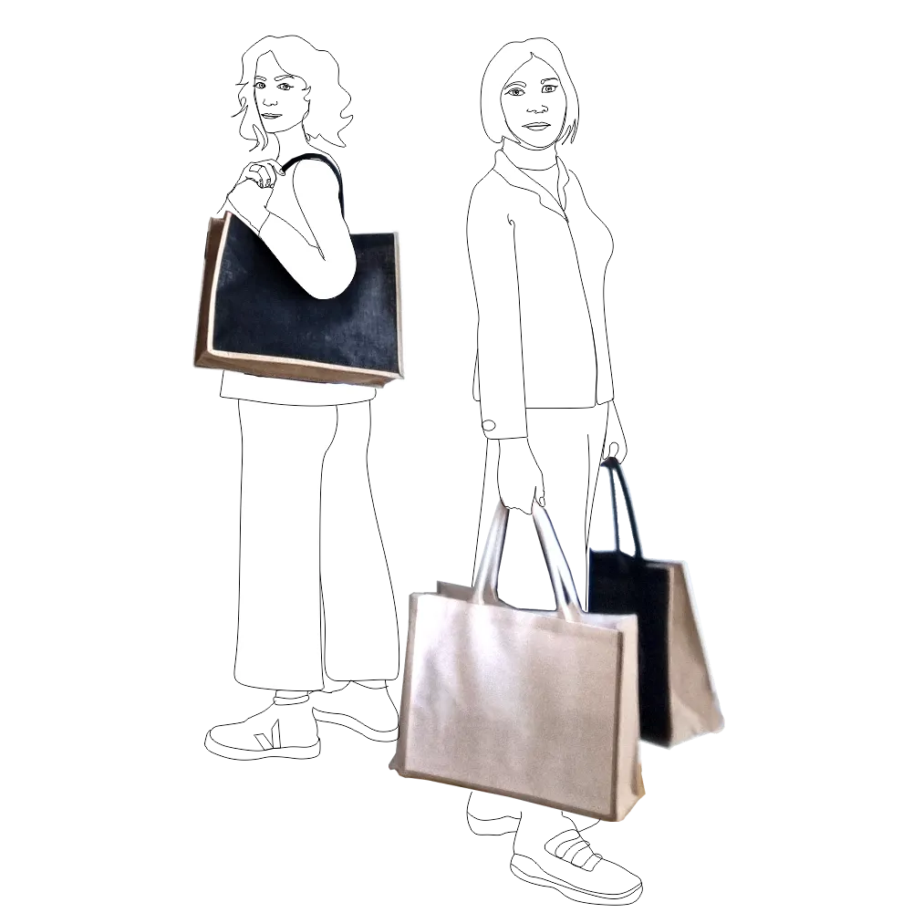 Jute Grocery Shopping Tote- White
