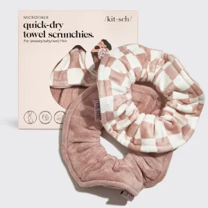 Kitsch: Microfiber Quick Dry Towel Scrunchie 2pc in Terracotta