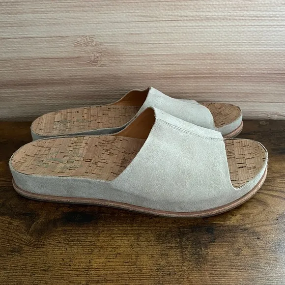 Kork ease slide sandal in natural size 10M leather suede