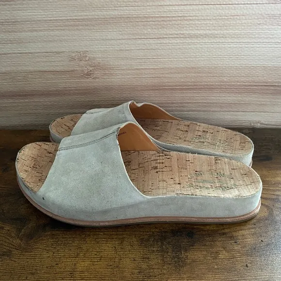 Kork ease slide sandal in natural size 10M leather suede