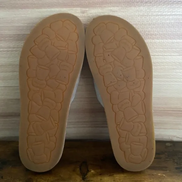 Kork ease slide sandal in natural size 10M leather suede