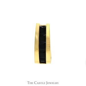 Ladder Designed Black Onyx Slide Pendant in 14k Yellow Gold