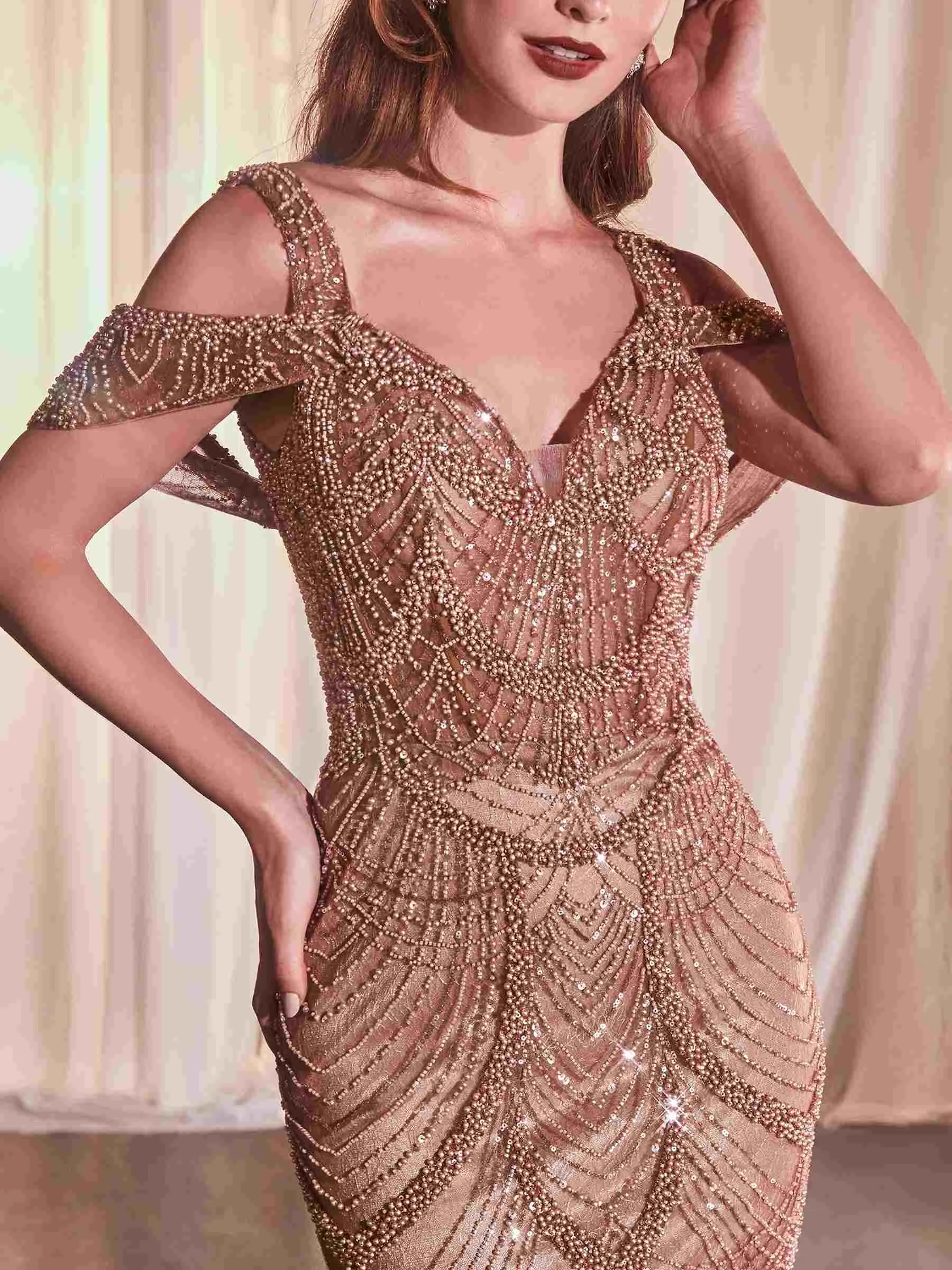 Ladivine CC4020 Dress Fully Embellished Fit & Flare Gown
