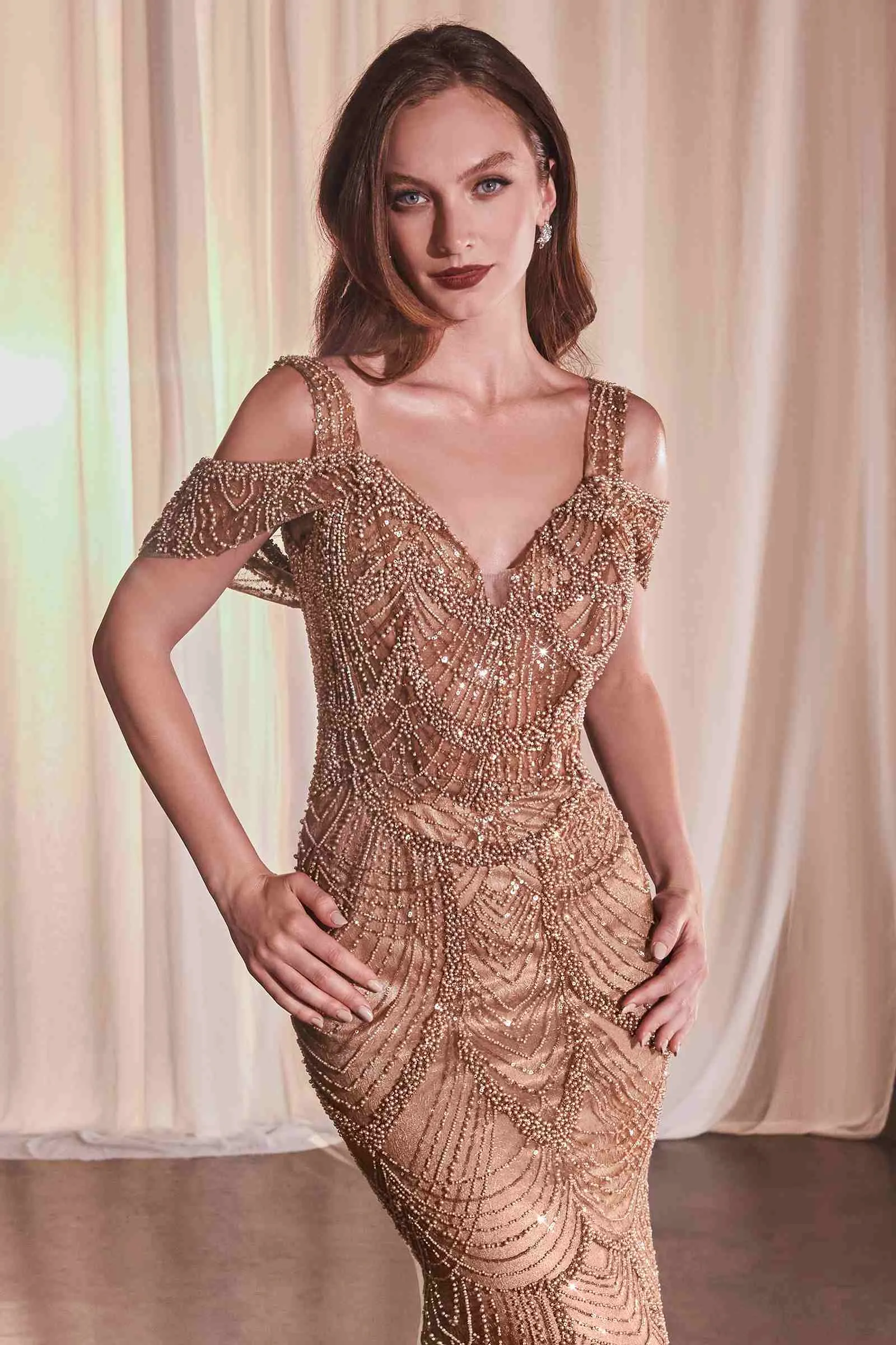 Ladivine CC4020 Dress Fully Embellished Fit & Flare Gown