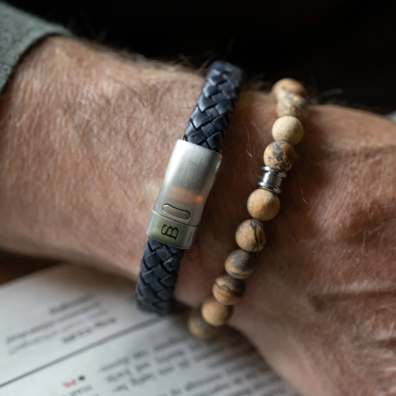 Leather Bracelet Cornall - Marine