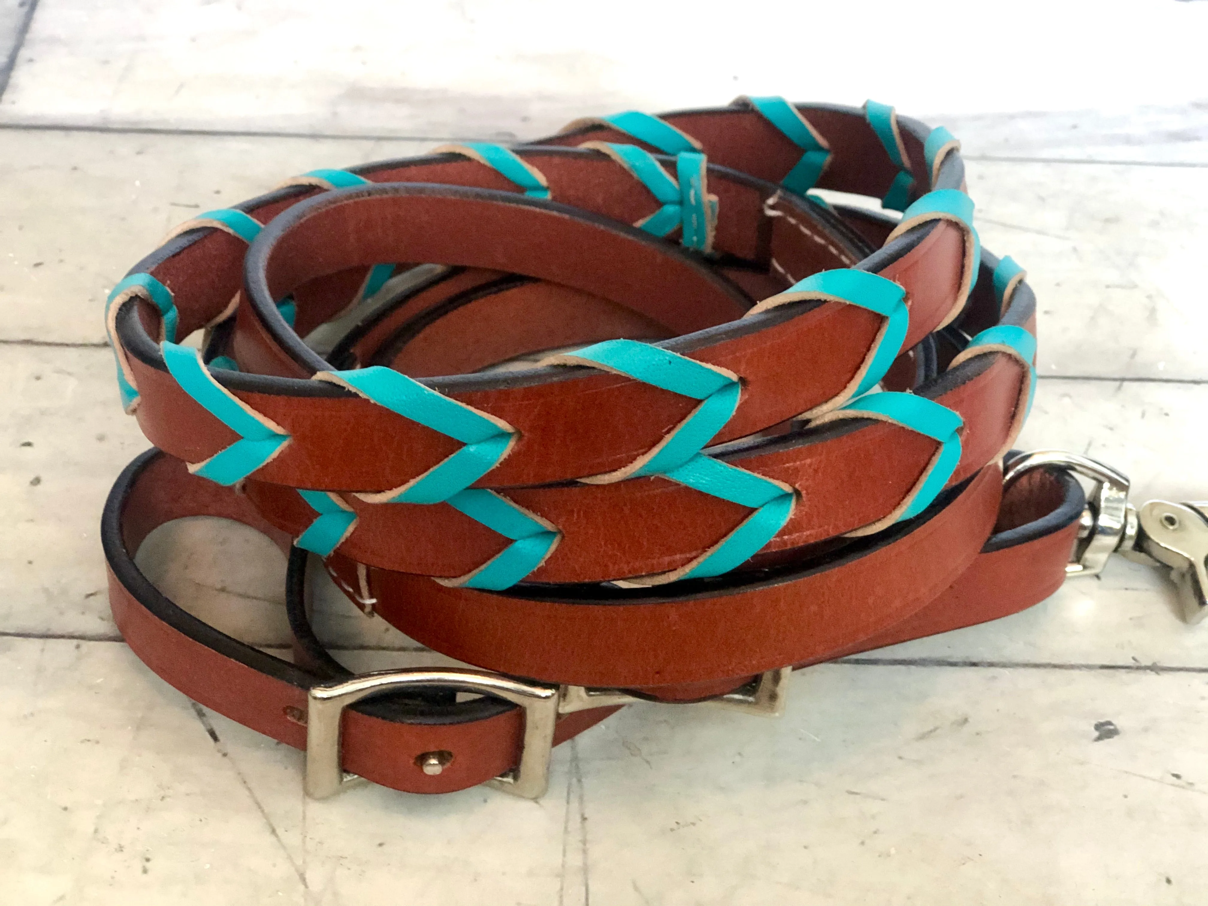 Leather Laced Barrel Reins