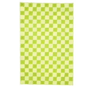 Light Green Checker Jute Rug