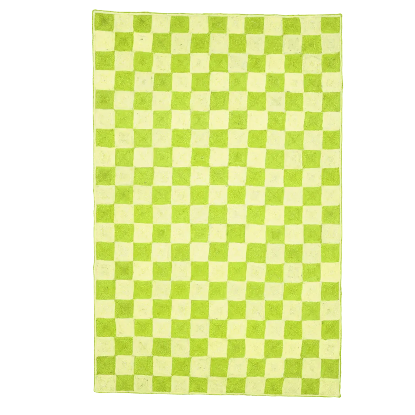 Light Green Checker Jute Rug