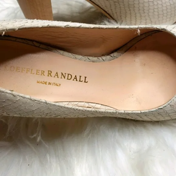 Loeffler Randall Cream Esther Wood Heel Pump