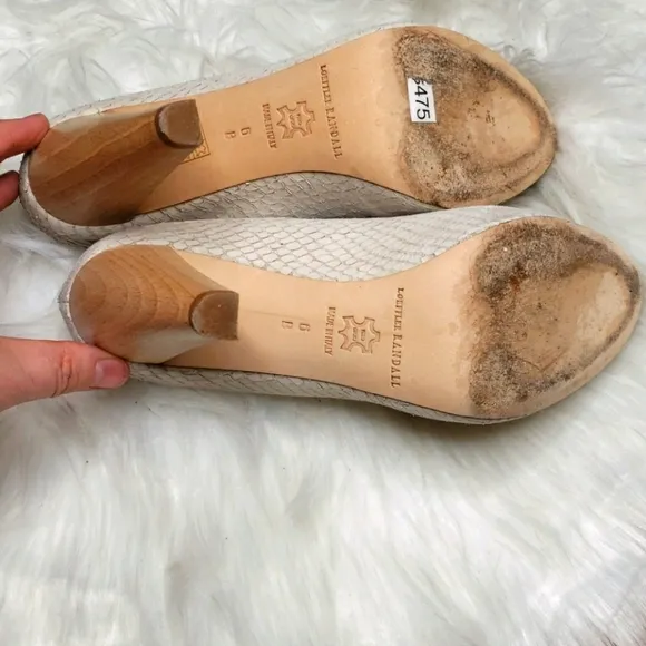 Loeffler Randall Cream Esther Wood Heel Pump