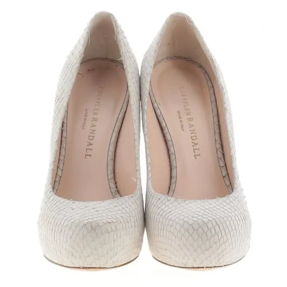 Loeffler Randall Cream Esther Wood Heel Pump