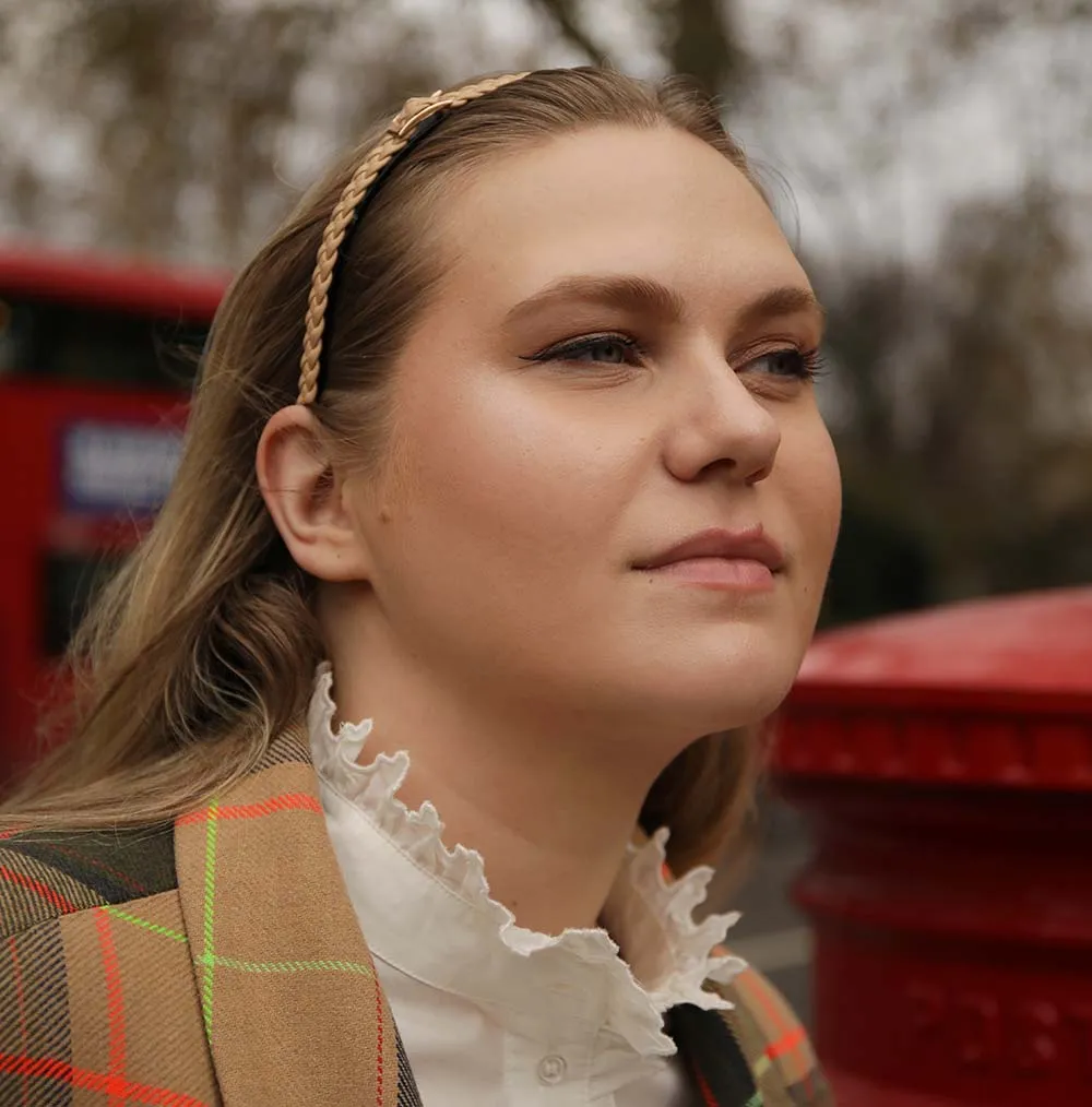 London Collection Braided Buckle Headband