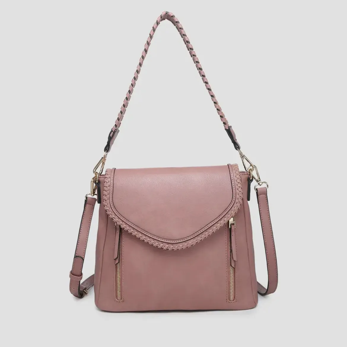 Lorelei | Double Zip Whipstitch Crossbody