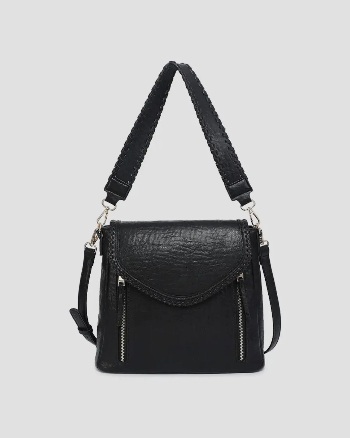 Lorelei | Double Zip Whipstitch Crossbody