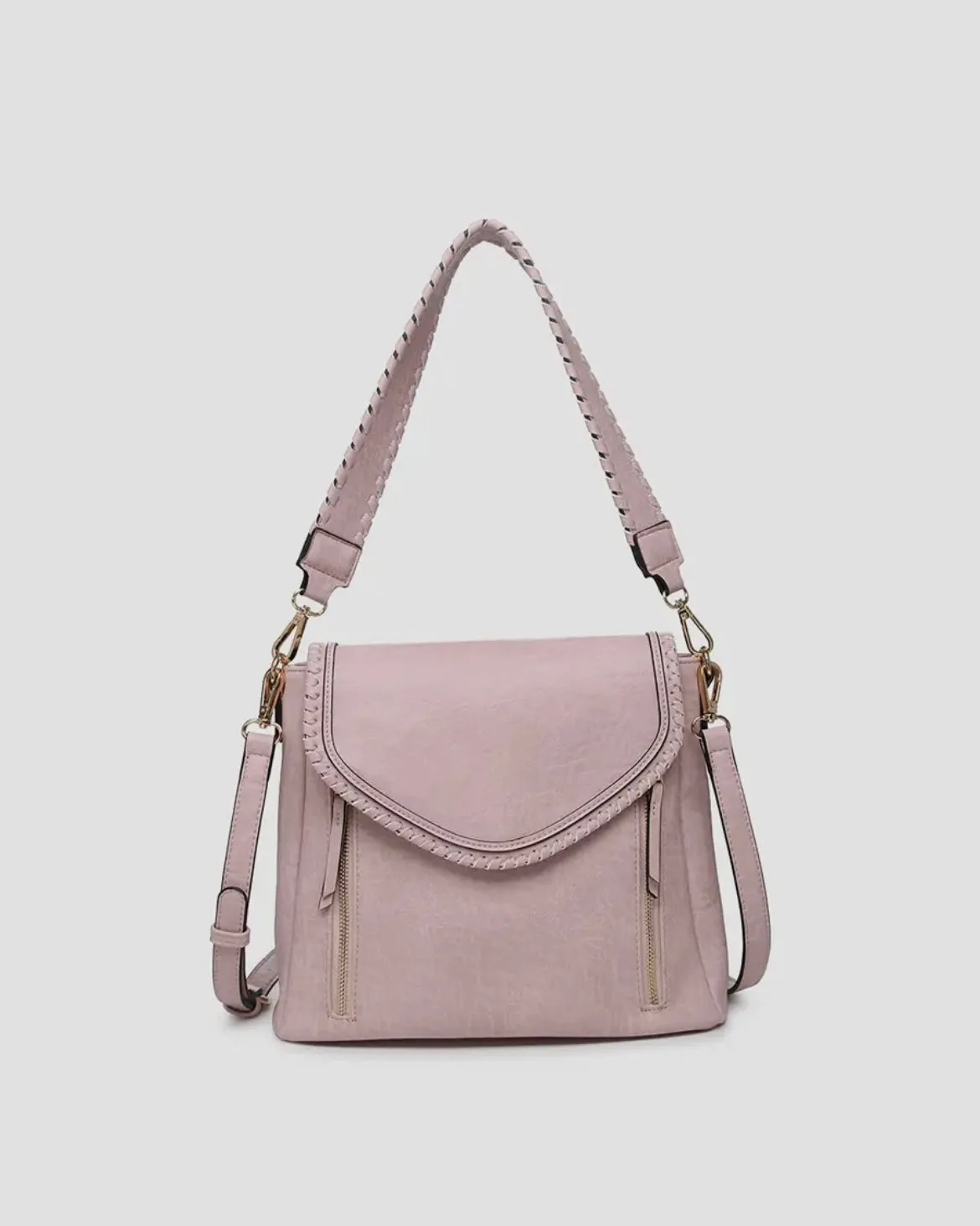 Lorelei | Double Zip Whipstitch Crossbody