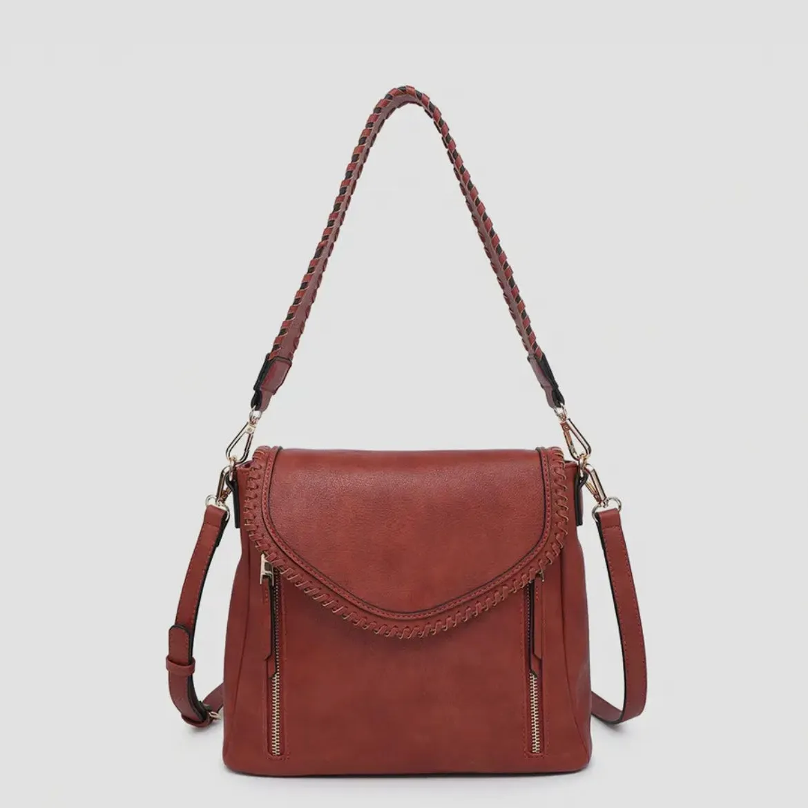 Lorelei | Double Zip Whipstitch Crossbody