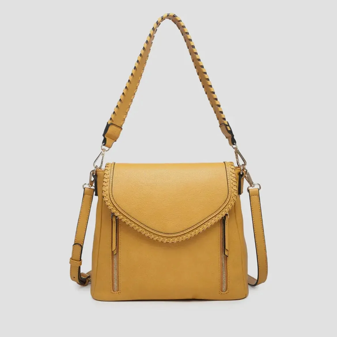 Lorelei | Double Zip Whipstitch Crossbody
