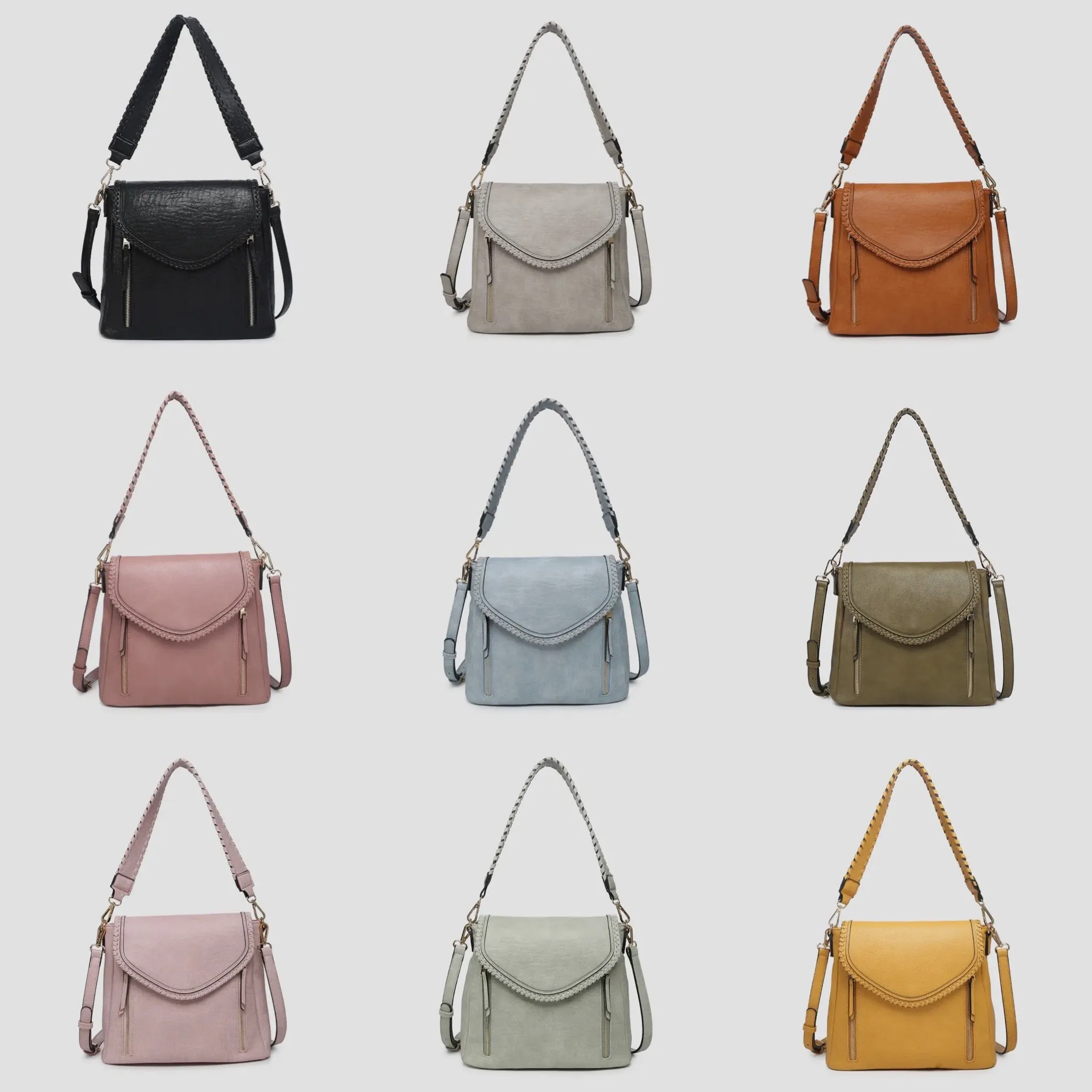 Lorelei | Double Zip Whipstitch Crossbody