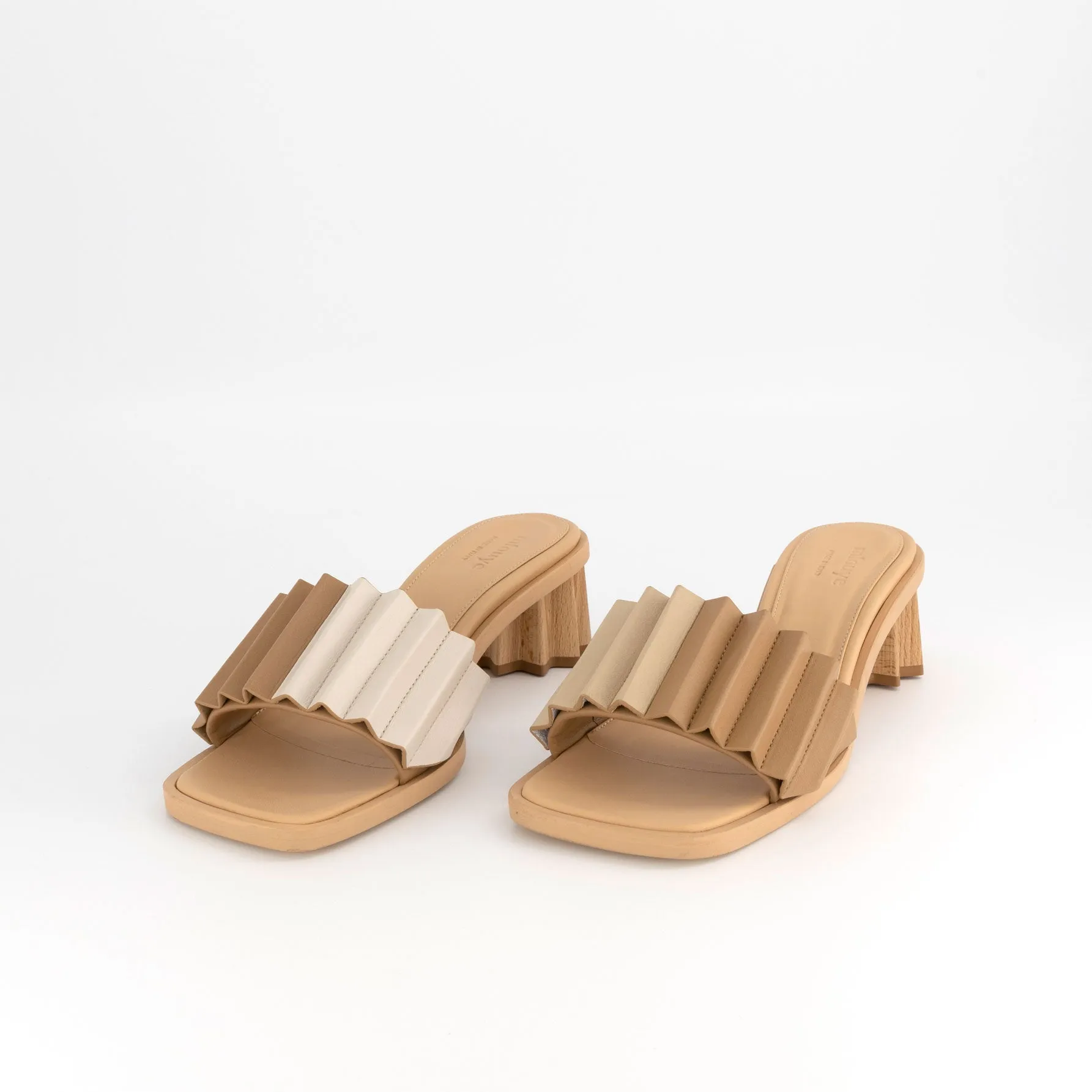 Louise Heeled Slide - Milky