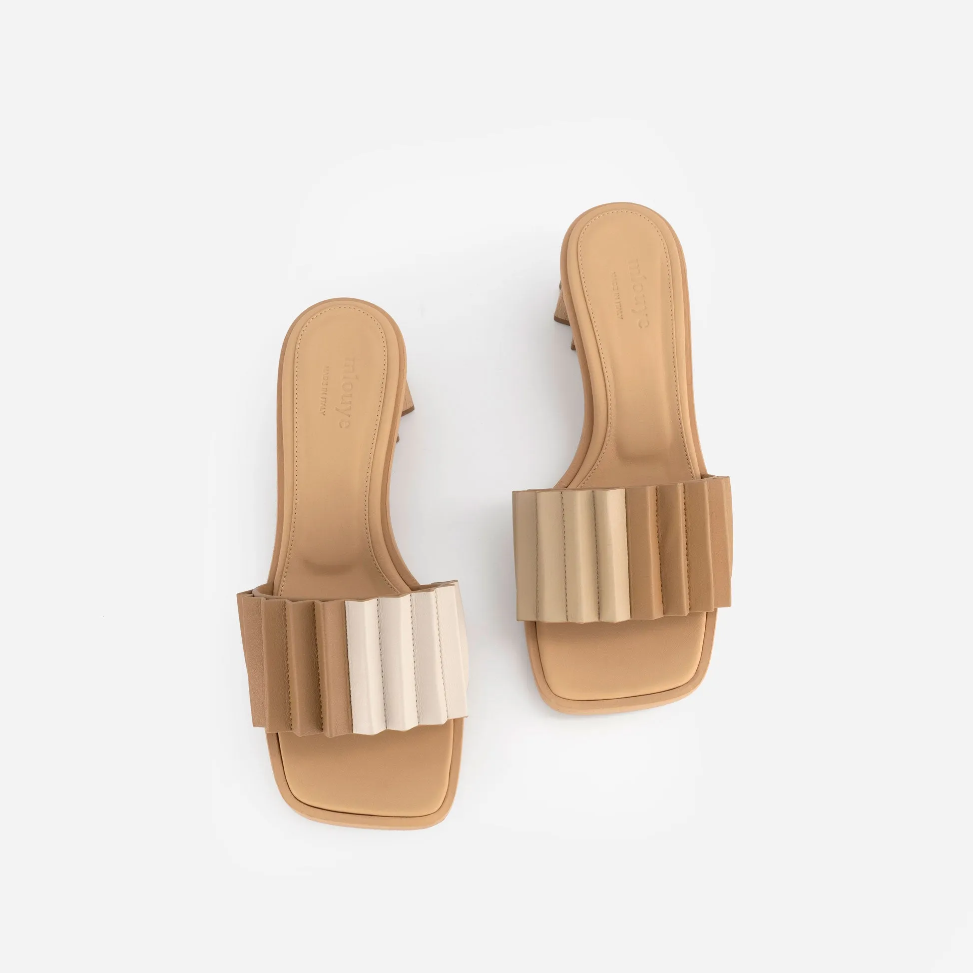 Louise Heeled Slide - Milky