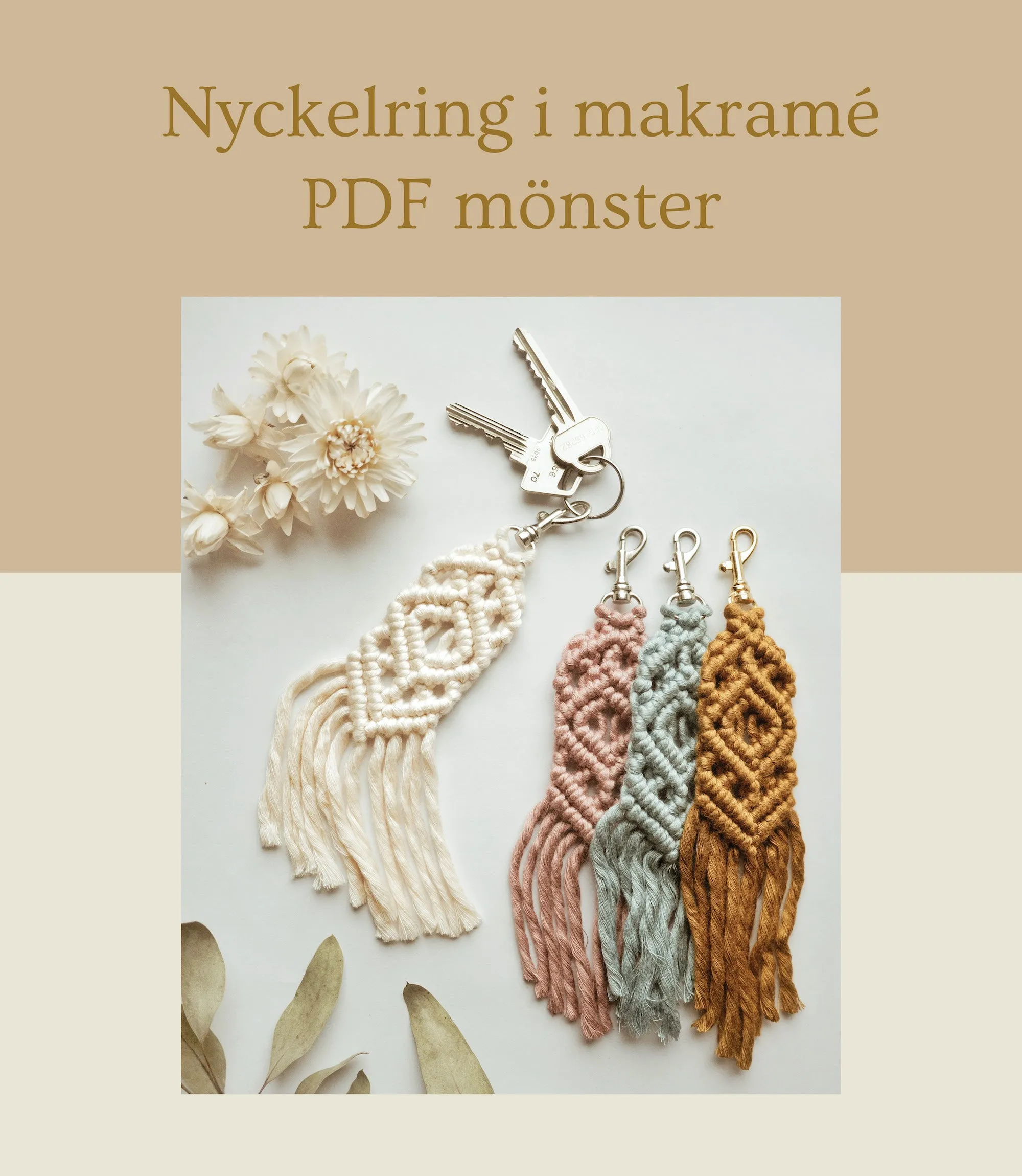 Macramé keychain, PDF pattern