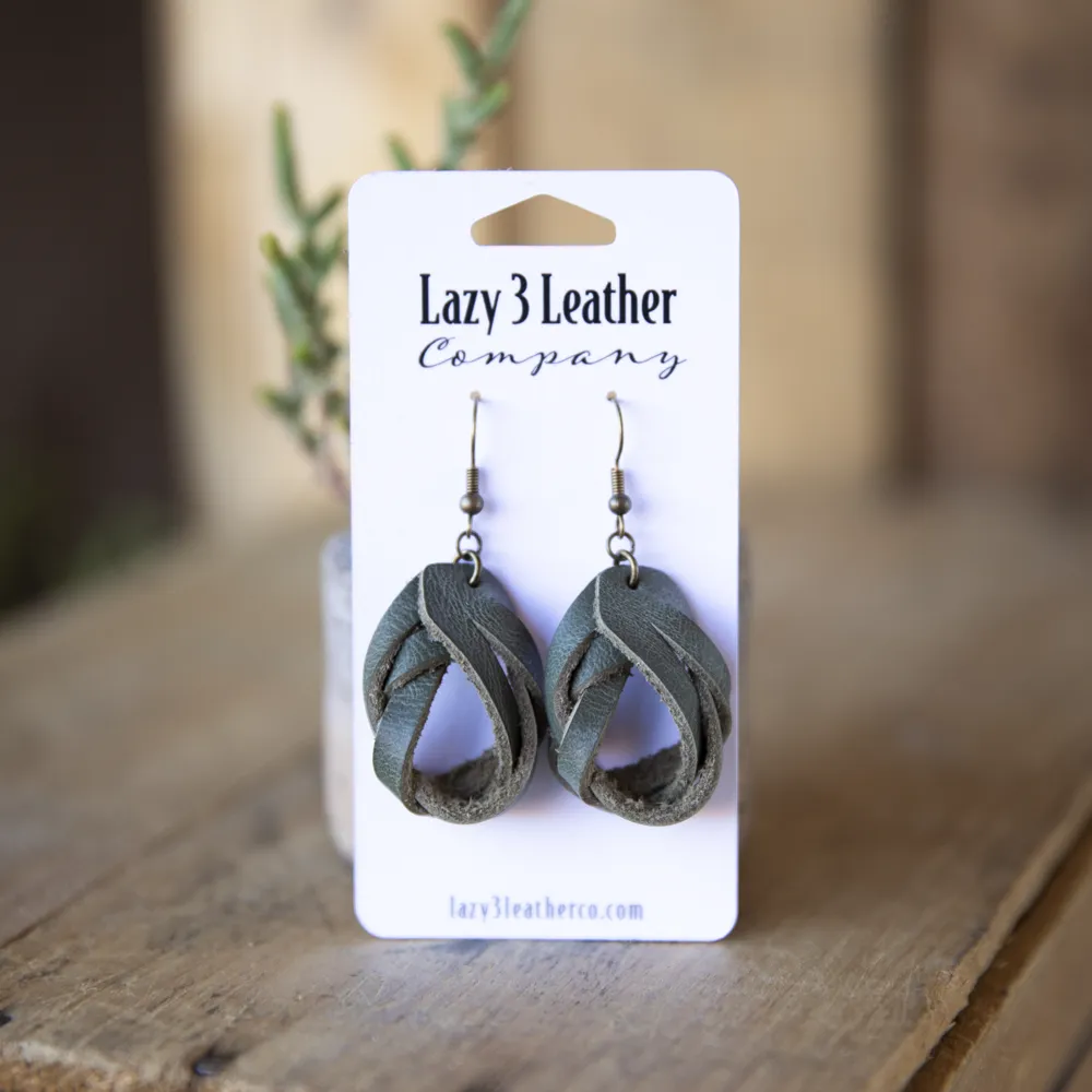 Magic Braided Knot Leather Earrings