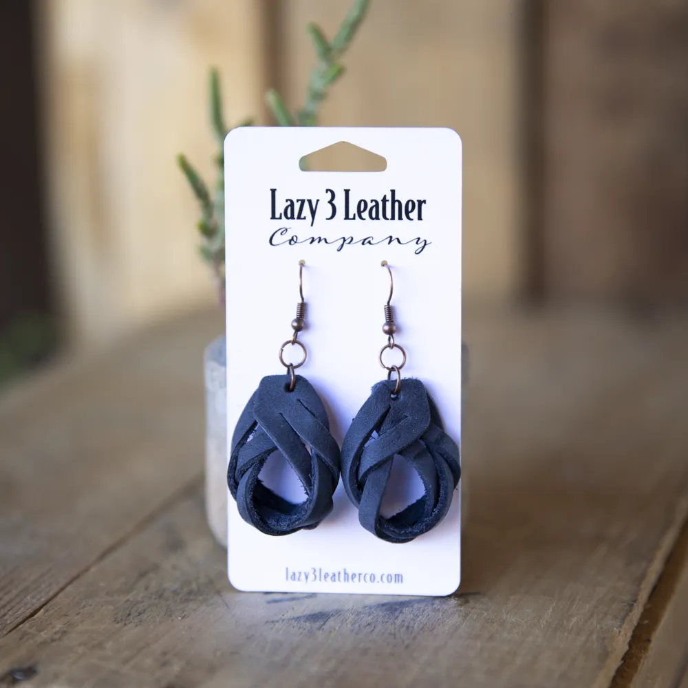Magic Braided Knot Leather Earrings