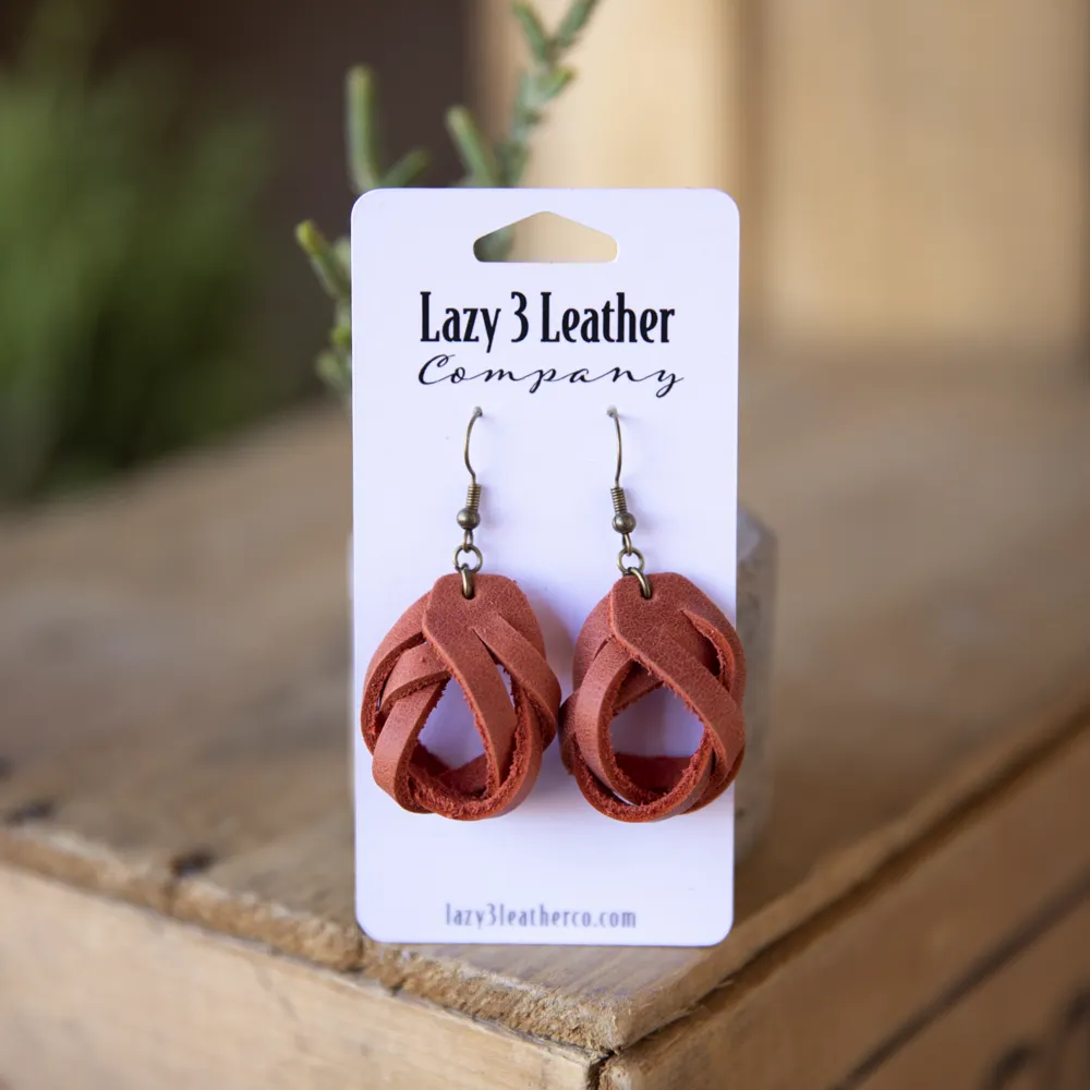 Magic Braided Knot Leather Earrings