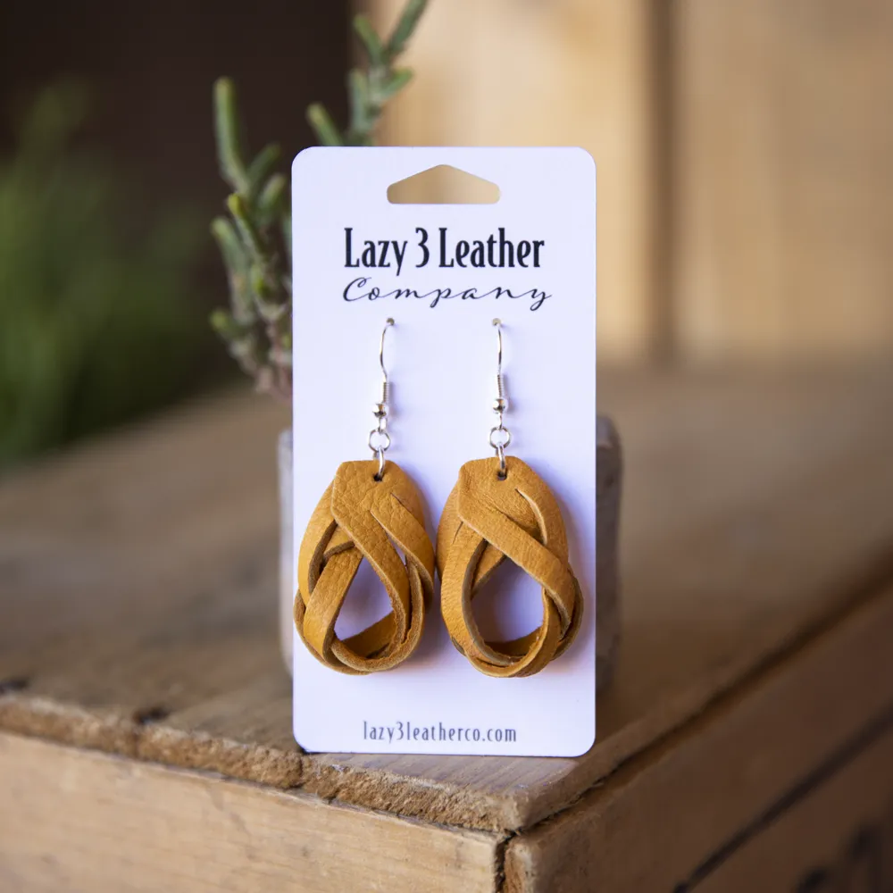 Magic Braided Knot Leather Earrings